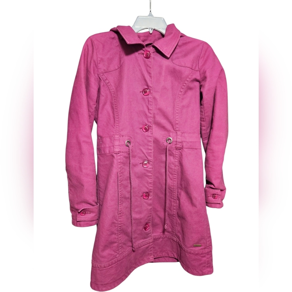 Vintage Roxy Pink hooded trench coat Size M